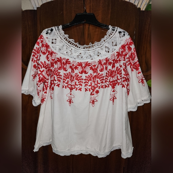NWOT ASOS Off Shoulder Embroidered Top - Picture 2 of 8
